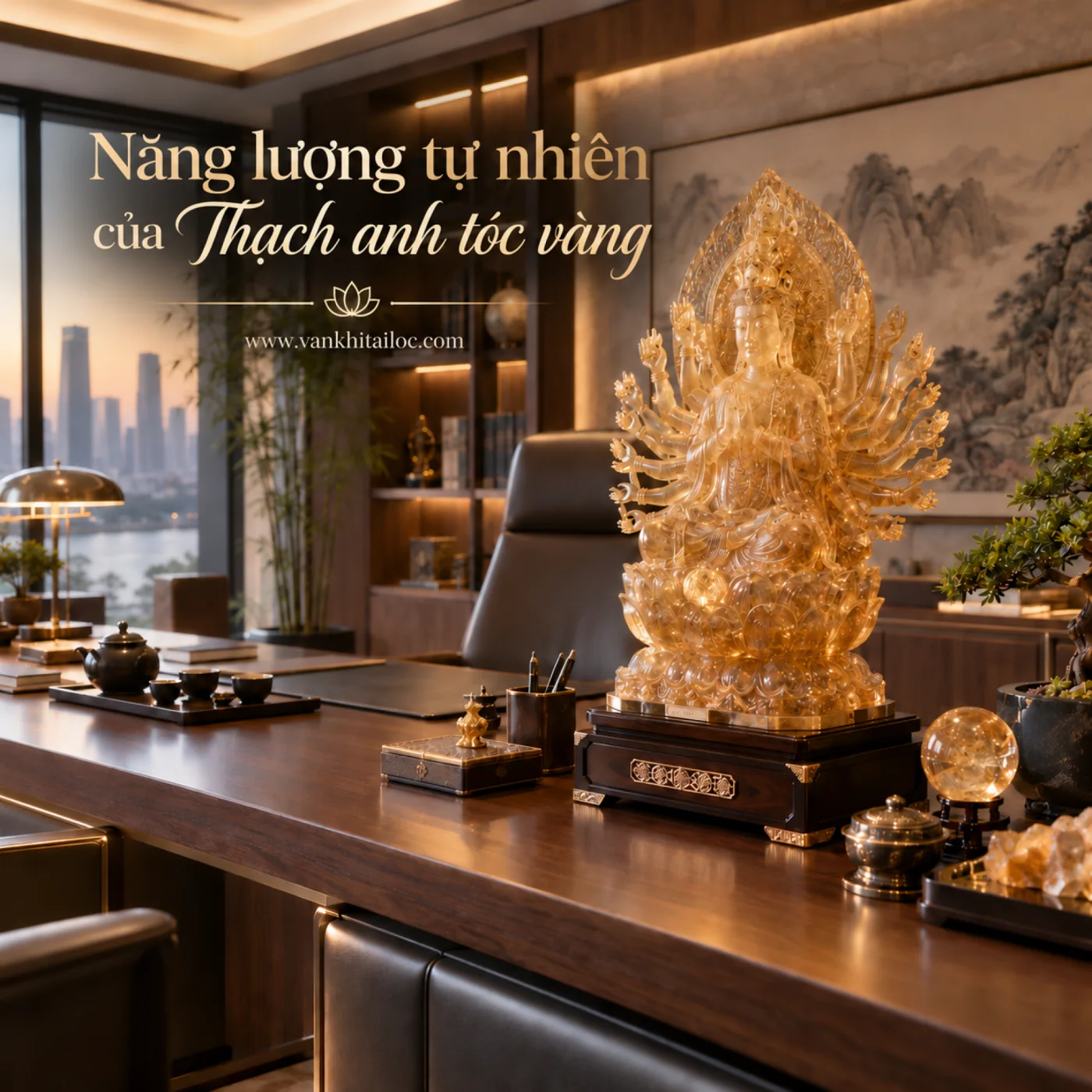 Năng lượng tự nhiên của thạch anh tóc vàng: Hiểu đúng và ứng dụng phong thủy