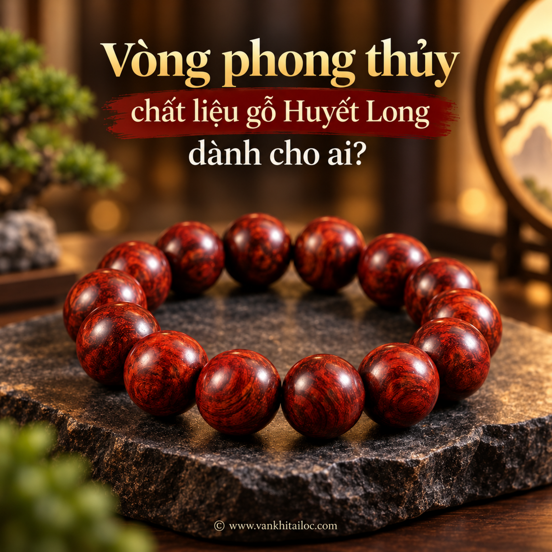 Vòng phong thủy gỗ huyết long