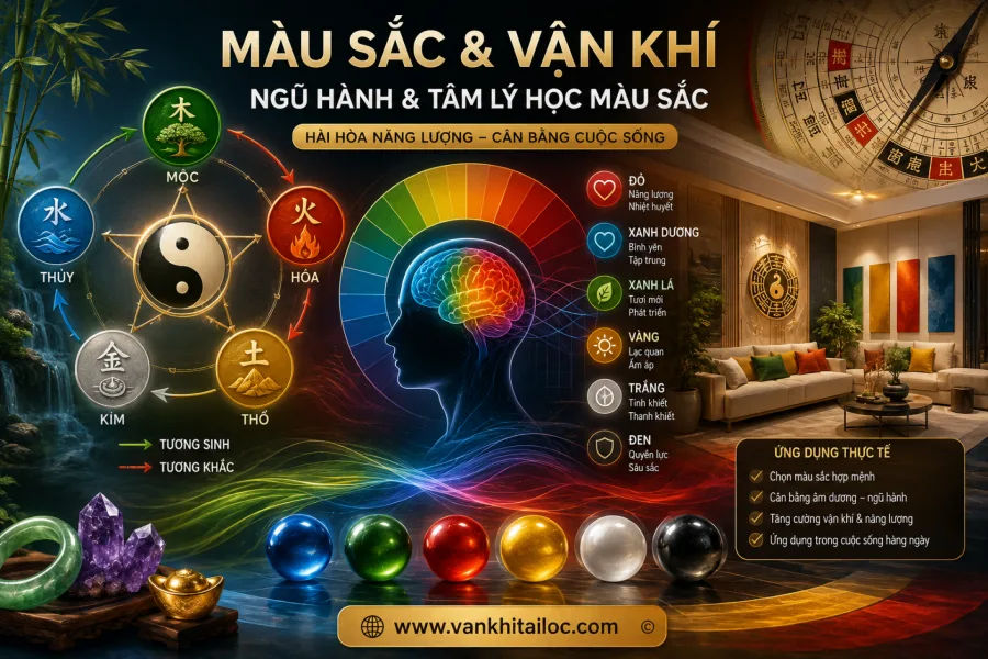 Màu sắc và vận khí: Góc nhìn từ Ngũ hành và tâm lý học màu sắc